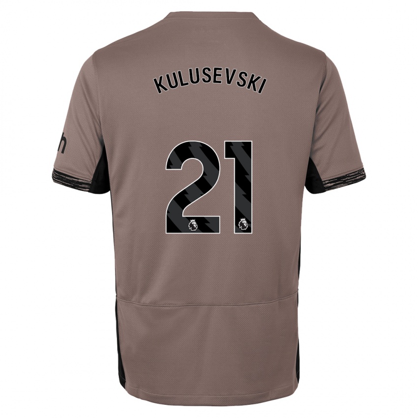 Homme Maillot Dejan Kulusevski #21 Beige Foncé Troisieme 2023/24 T-Shirt Suisse
