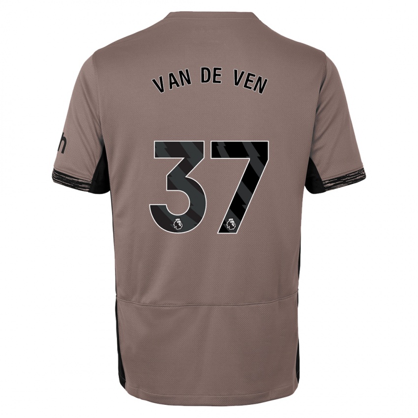 Homme Maillot Micky Van De Ven #37 Beige Foncé Troisieme 2023/24 T-Shirt Suisse