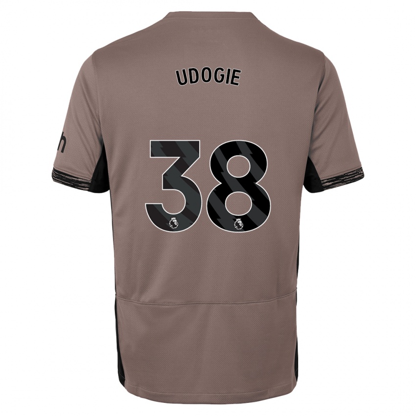 Homme Maillot Destiny Udogie #38 Beige Foncé Troisieme 2023/24 T-Shirt Suisse