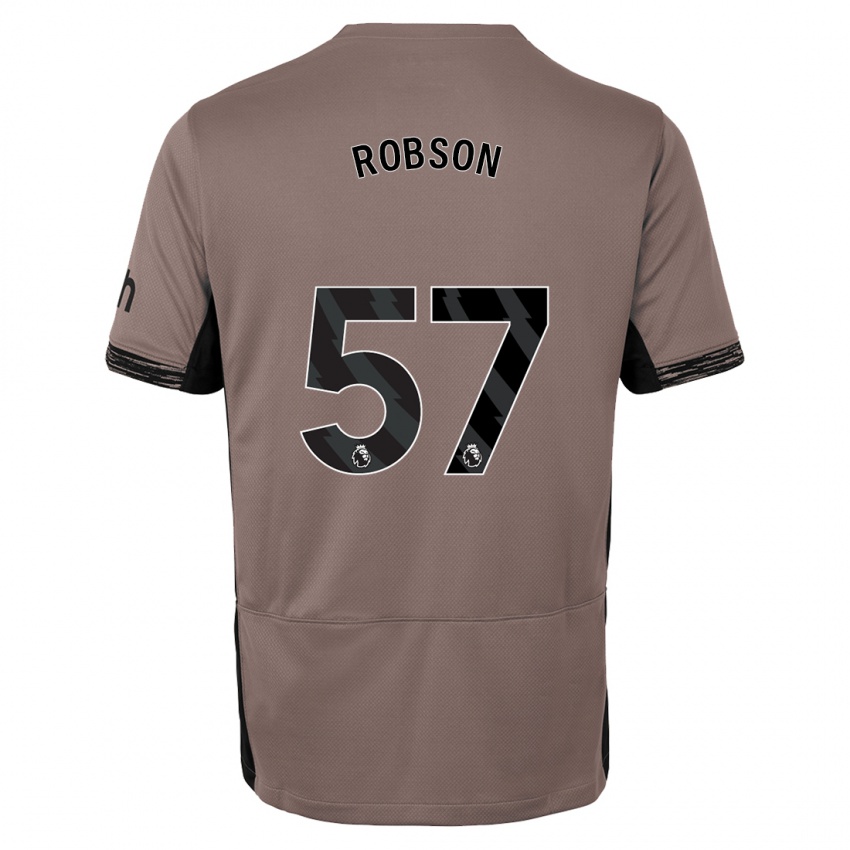 Homme Maillot Max Robson #57 Beige Foncé Troisieme 2023/24 T-Shirt Suisse