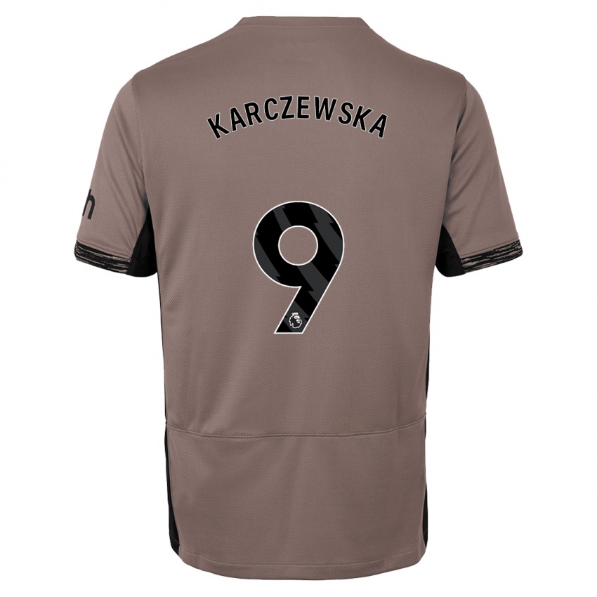 Homme Maillot Nikola Karczewska #9 Beige Foncé Troisieme 2023/24 T-Shirt Suisse