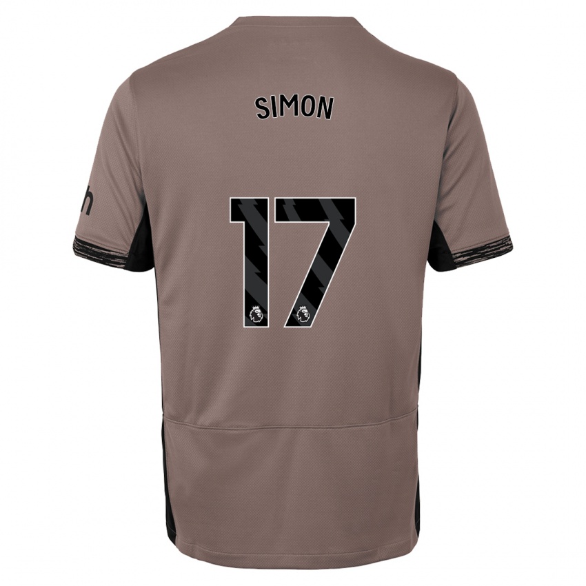 Homme Maillot Kyah Simon #17 Beige Foncé Troisieme 2023/24 T-Shirt Suisse