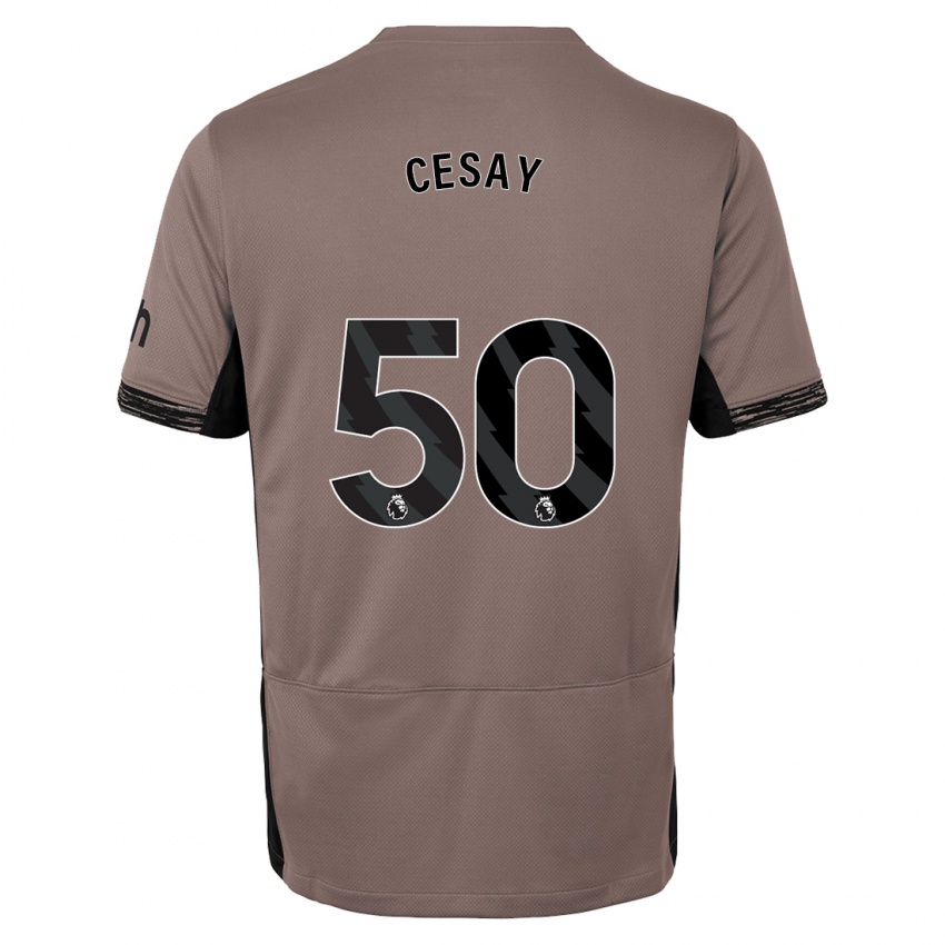 Homme Maillot Kallum Cesay #50 Beige Foncé Troisieme 2023/24 T-Shirt Suisse