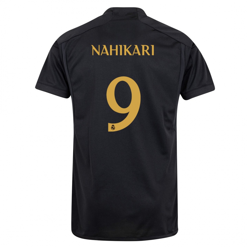 Homme Maillot Nahikari Garcia #9 Noir Troisieme 2023/24 T-Shirt Suisse