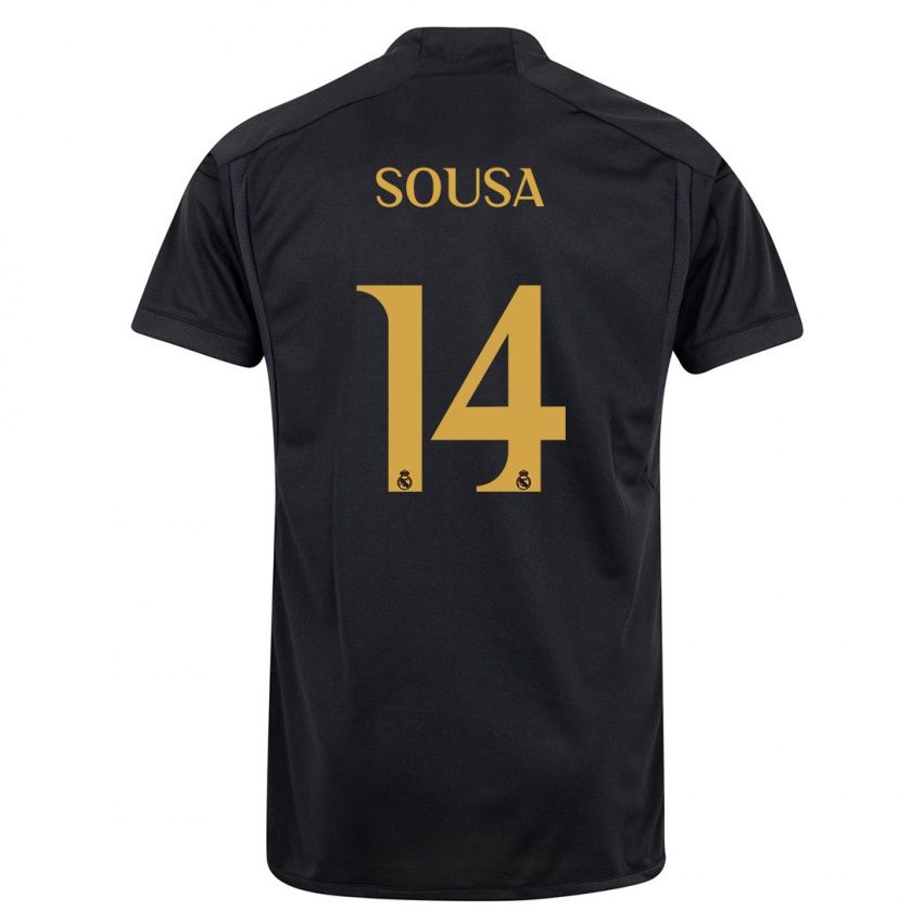 Herren Kathellen Sousa #14 Schwarz Ausweichtrikot Trikot 2023/24 T-Shirt Schweiz