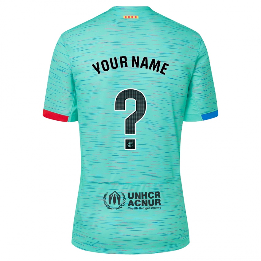 Homme Maillot Votre Nom #0 Aqua Clair Troisieme 2023/24 T-Shirt Suisse