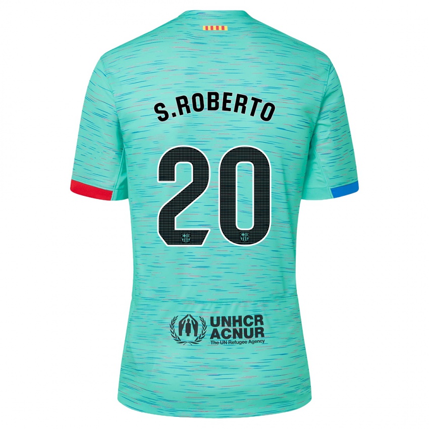 Homme Maillot Sergi Roberto #20 Aqua Clair Troisieme 2023/24 T-Shirt Suisse