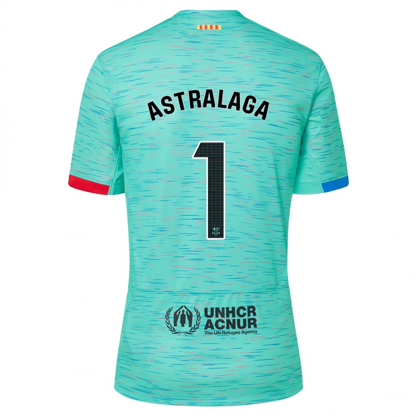 Homme Maillot Ander Astralaga #1 Aqua Clair Troisieme 2023/24 T-Shirt Suisse