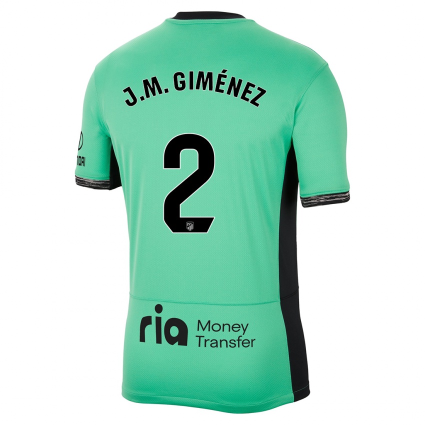 Homme Maillot Jose Maria Gimenez #2 Vert Printanier Troisieme 2023/24 T-Shirt Suisse