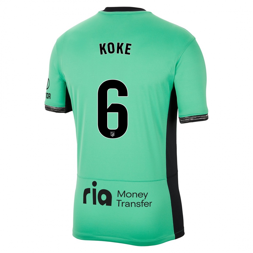 Homme Maillot Koke #6 Vert Printanier Troisieme 2023/24 T-Shirt Suisse