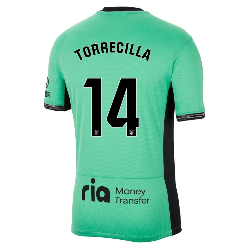 Homme Maillot Virginia Torrecilla #14 Vert Printanier Troisieme 2023/24 T-Shirt Suisse