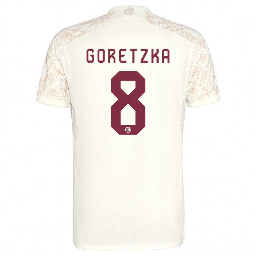 Herren Leon Goretzka #8 Cremefarben Ausweichtrikot Trikot 2023/24 T-Shirt Schweiz