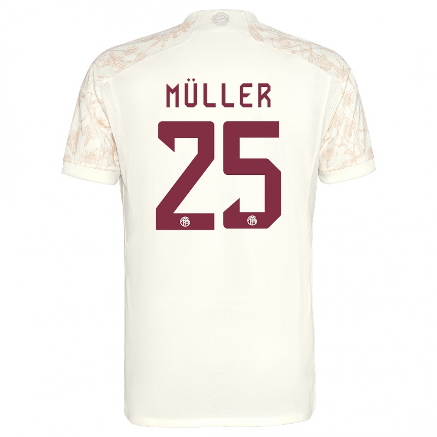 Homme Maillot Thomas Muller #25 Blanc Cassé Troisieme 2023/24 T-Shirt Suisse