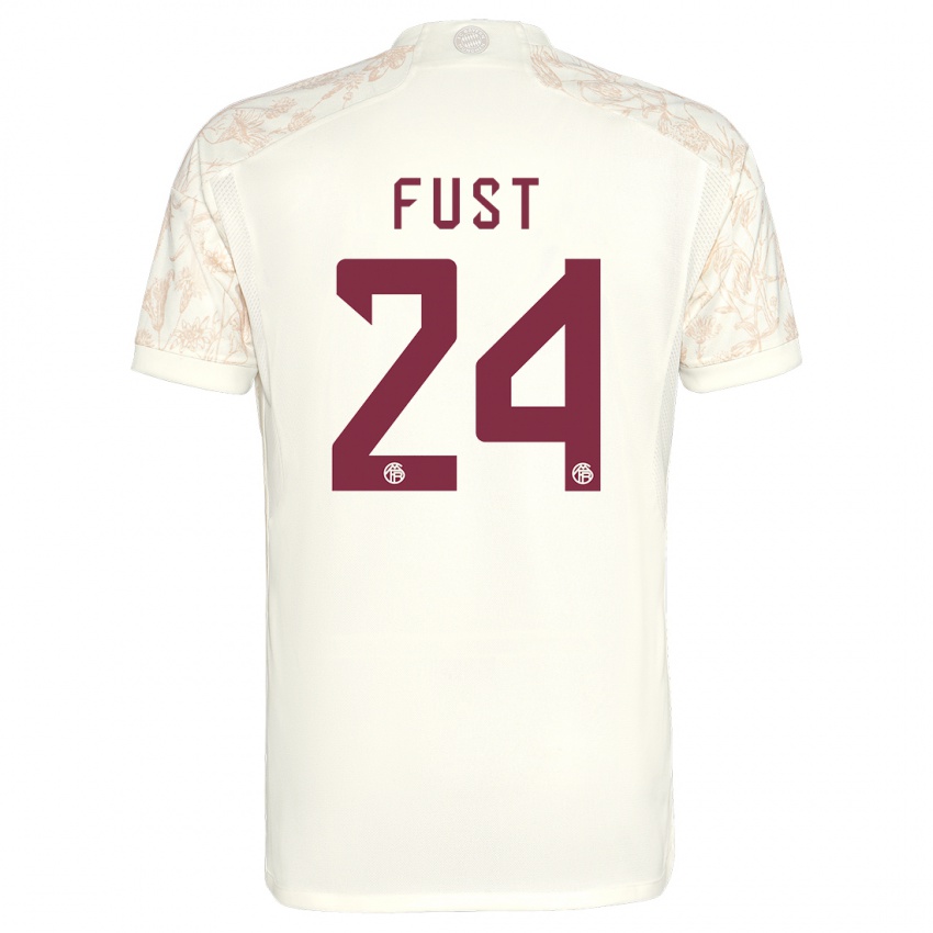 Homme Maillot Leon Fust #24 Blanc Cassé Troisieme 2023/24 T-Shirt Suisse