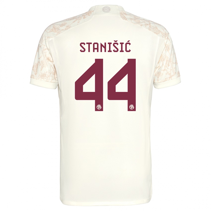 Herren Josip Stanisic #44 Cremefarben Ausweichtrikot Trikot 2023/24 T-Shirt Schweiz