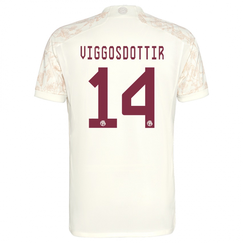Homme Maillot Glodis Perla Viggosdottir #14 Blanc Cassé Troisieme 2023/24 T-Shirt Suisse