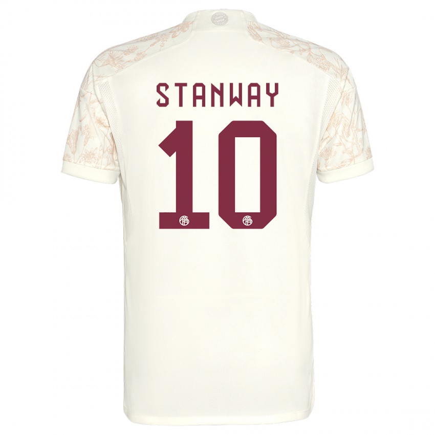 Herren Georgia Stanway #10 Cremefarben Ausweichtrikot Trikot 2023/24 T-Shirt Schweiz