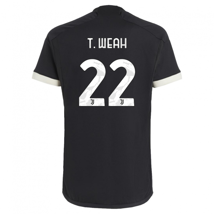 Herren Timothy Weah #22 Schwarz Ausweichtrikot Trikot 2023/24 T-Shirt Schweiz