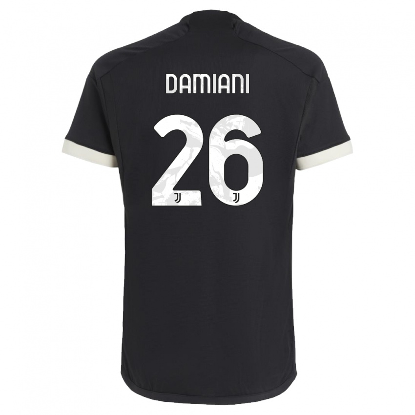 Herren Samuele Damiani #26 Schwarz Ausweichtrikot Trikot 2023/24 T-Shirt Schweiz