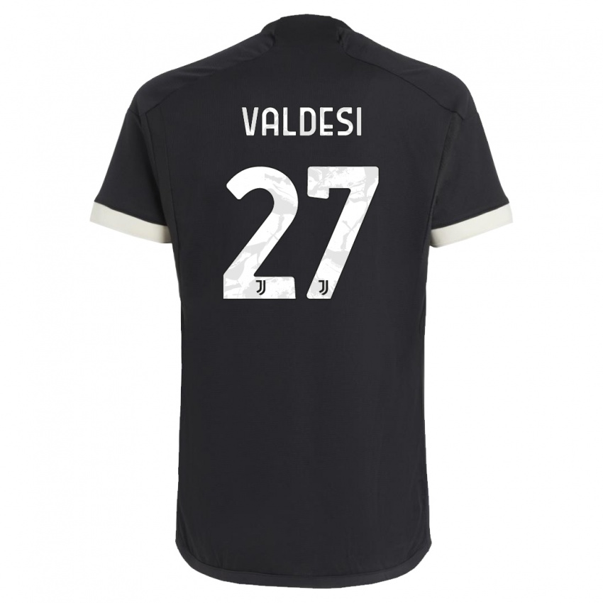 Herren Andrea Valdesi #27 Schwarz Ausweichtrikot Trikot 2023/24 T-Shirt Schweiz