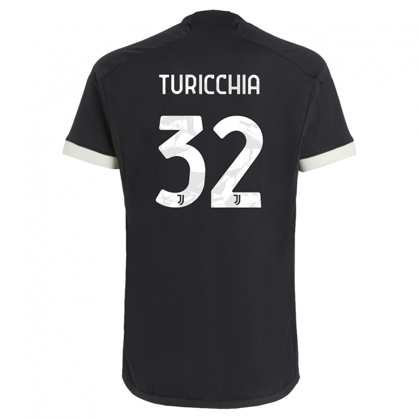 Herren Riccardo Turicchia #32 Schwarz Ausweichtrikot Trikot 2023/24 T-Shirt Schweiz