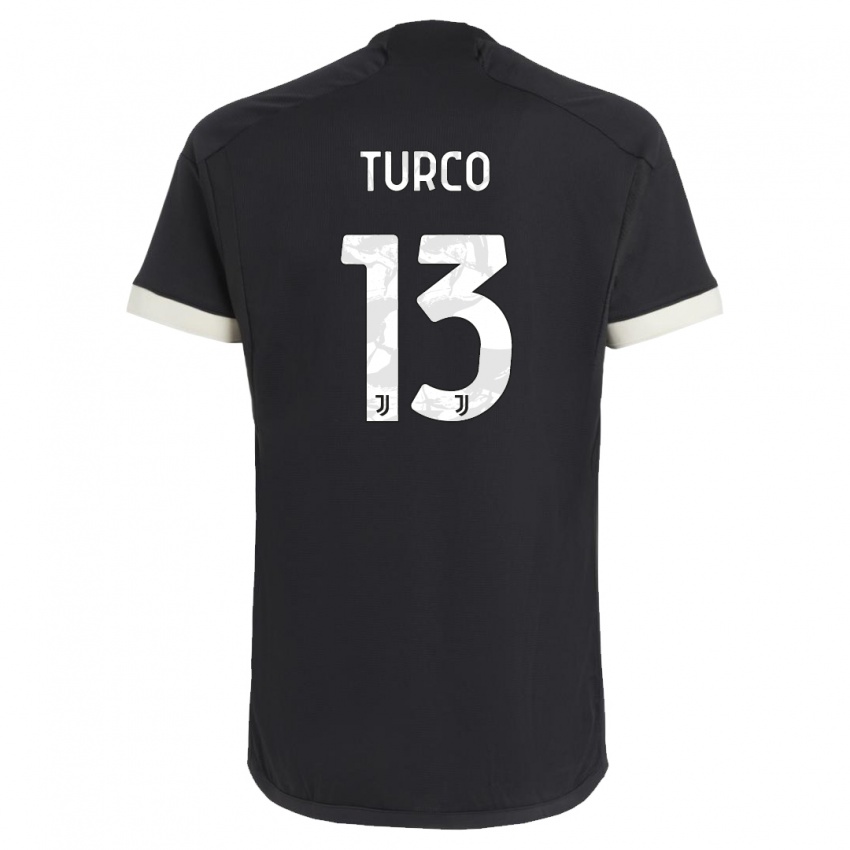 Herren Stefano Turco #13 Schwarz Ausweichtrikot Trikot 2023/24 T-Shirt Schweiz