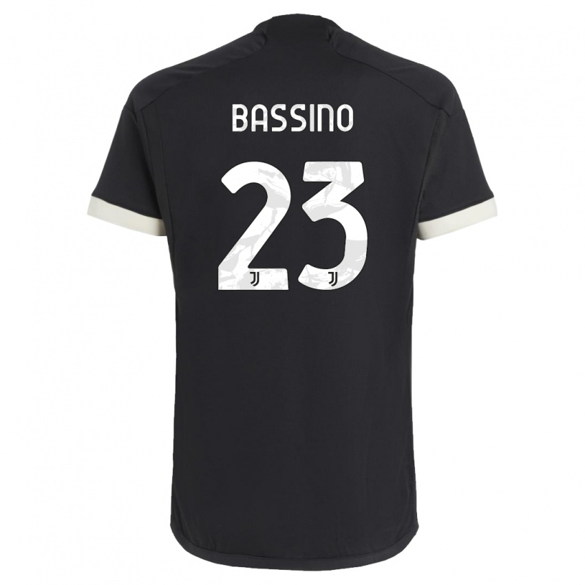 Herren Alessandro Bassino #23 Schwarz Ausweichtrikot Trikot 2023/24 T-Shirt Schweiz