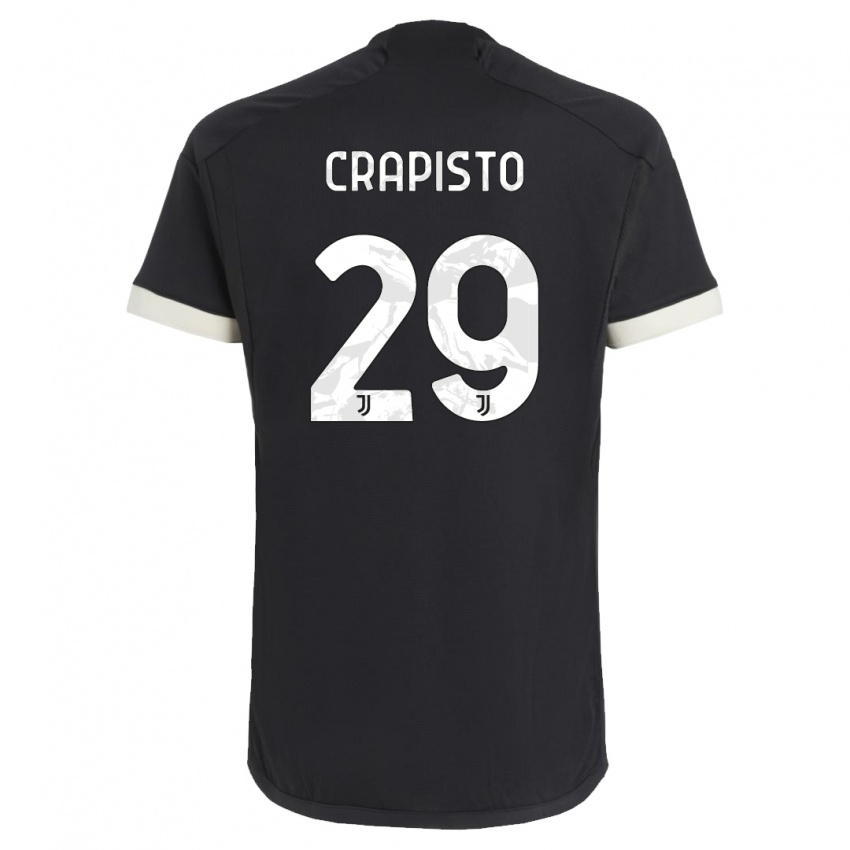 Herren Francesco Crapisto #29 Schwarz Ausweichtrikot Trikot 2023/24 T-Shirt Schweiz