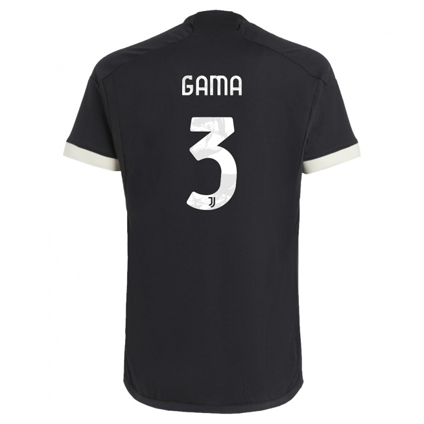 Herren Sara Gama #3 Schwarz Ausweichtrikot Trikot 2023/24 T-Shirt Schweiz