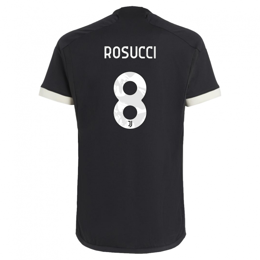 Homme Maillot Martina Rosucci #8 Noir Troisieme 2023/24 T-Shirt Suisse