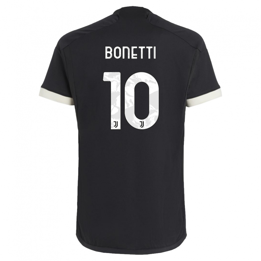 Homme Maillot Andrea Bonetti #10 Noir Troisieme 2023/24 T-Shirt Suisse