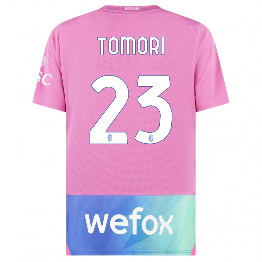 Homme Maillot Fikayo Tomori #23 Rose-Mauve Troisieme 2023/24 T-Shirt Suisse
