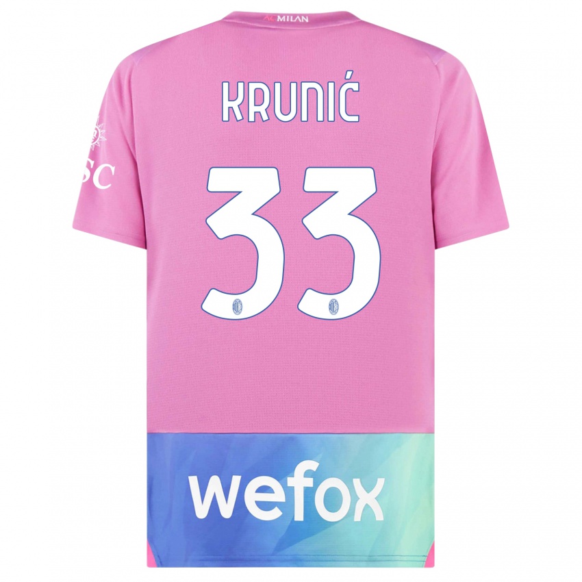 Herren Rade Krunic #33 Pink Lila Ausweichtrikot Trikot 2023/24 T-Shirt Schweiz