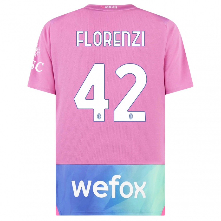 Homme Maillot Alessandro Florenzi #42 Rose-Mauve Troisieme 2023/24 T-Shirt Suisse