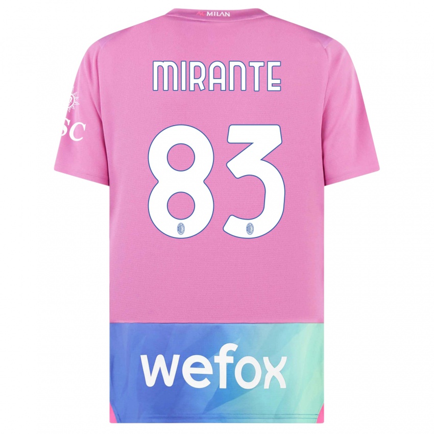 Homme Maillot Antonio Mirante #83 Rose-Mauve Troisieme 2023/24 T-Shirt Suisse