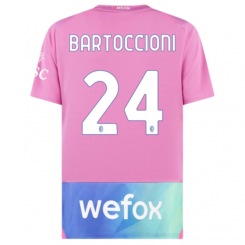 Herren Andrea Bartoccioni #24 Pink Lila Ausweichtrikot Trikot 2023/24 T-Shirt Schweiz