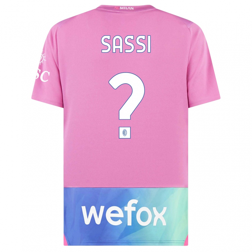 Homme Maillot Simone Sassi #0 Rose-Mauve Troisieme 2023/24 T-Shirt Suisse