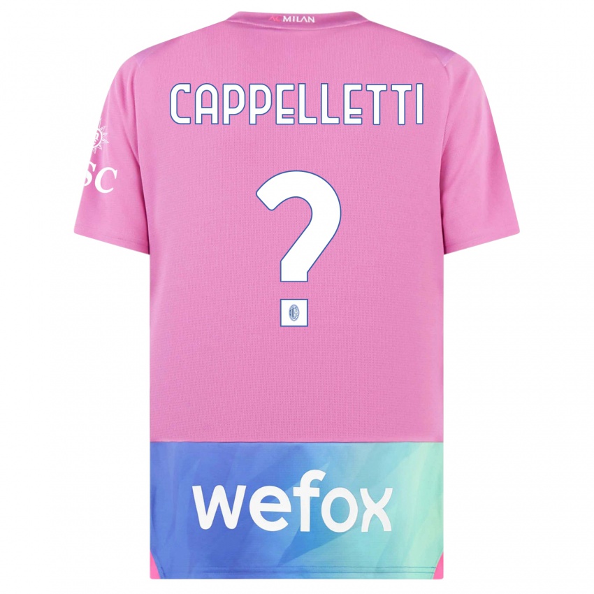 Homme Maillot Mattia Cappelletti #0 Rose-Mauve Troisieme 2023/24 T-Shirt Suisse