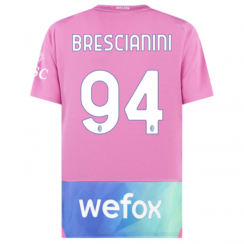 Homme Maillot Marco Brescianini #94 Rose-Mauve Troisieme 2023/24 T-Shirt Suisse