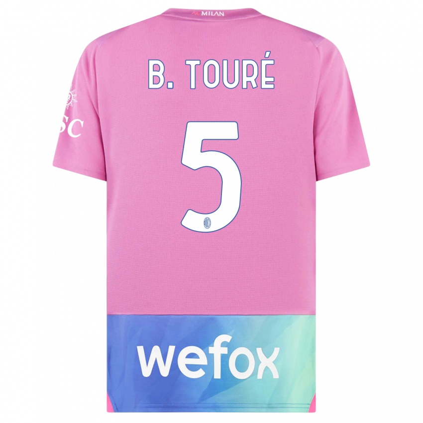 Homme Maillot Fode Ballo-Toure #5 Rose-Mauve Troisieme 2023/24 T-Shirt Suisse