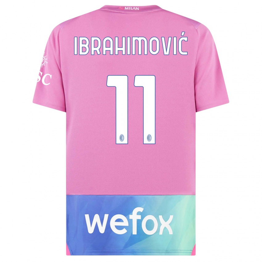 Homme Maillot Zlatan Ibrahimovic #11 Rose-Mauve Troisieme 2023/24 T-Shirt Suisse