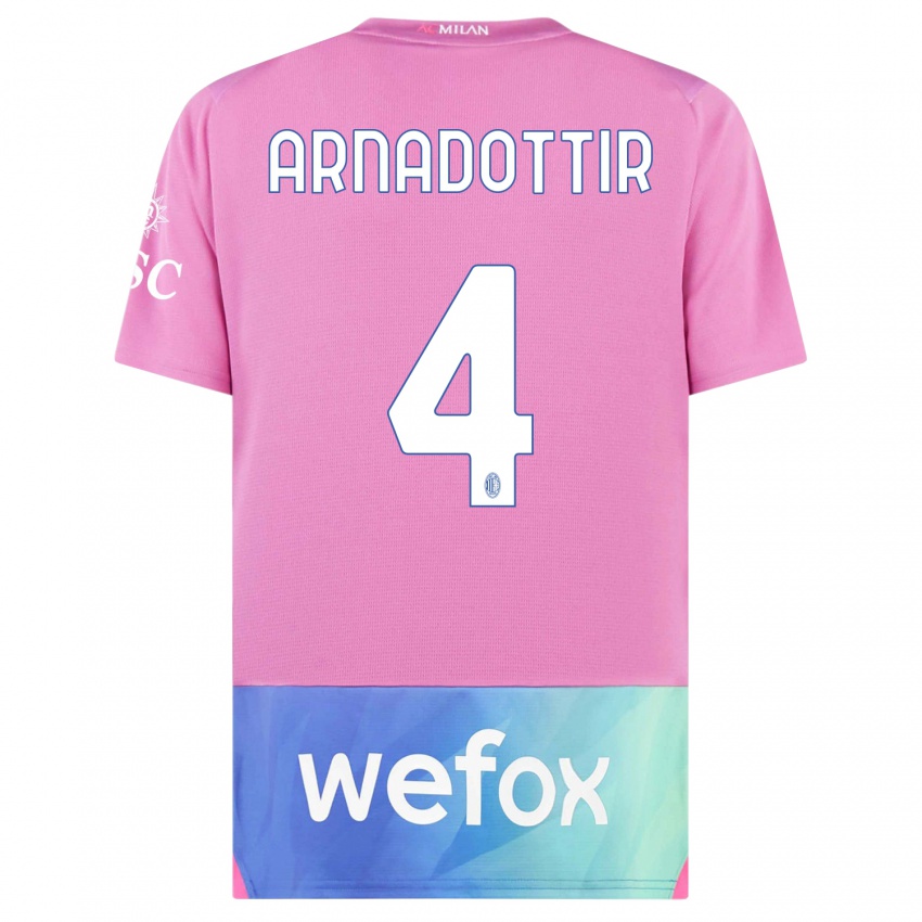 Herren Guony Arnadottir #4 Pink Lila Ausweichtrikot Trikot 2023/24 T-Shirt Schweiz