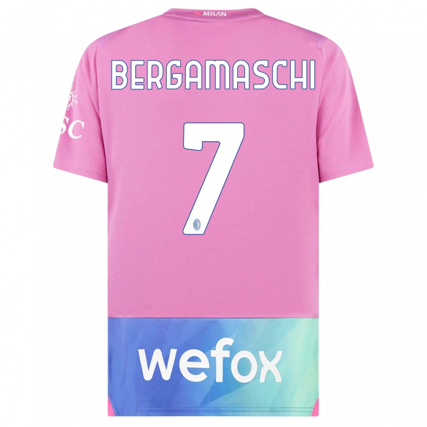 Homme Maillot Valentina Bergamaschi #7 Rose-Mauve Troisieme 2023/24 T-Shirt Suisse