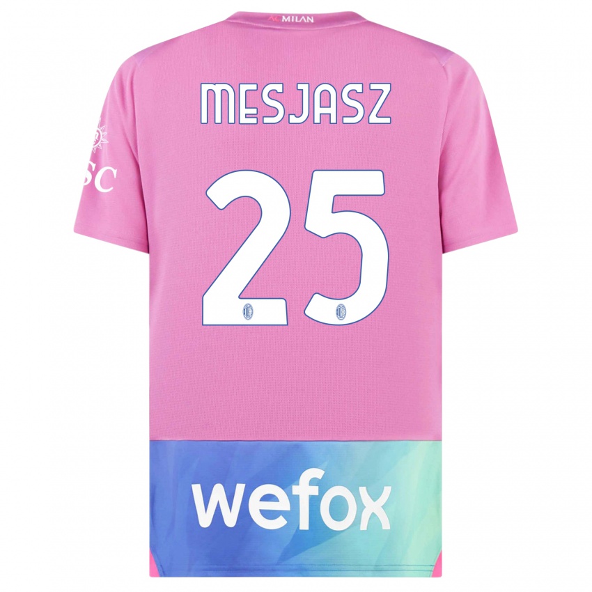 Homme Maillot Malgorzata Mesjasz #25 Rose-Mauve Troisieme 2023/24 T-Shirt Suisse