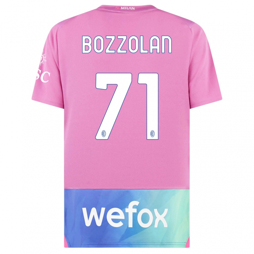 Homme Maillot Andrea Bozzolan #71 Rose-Mauve Troisieme 2023/24 T-Shirt Suisse