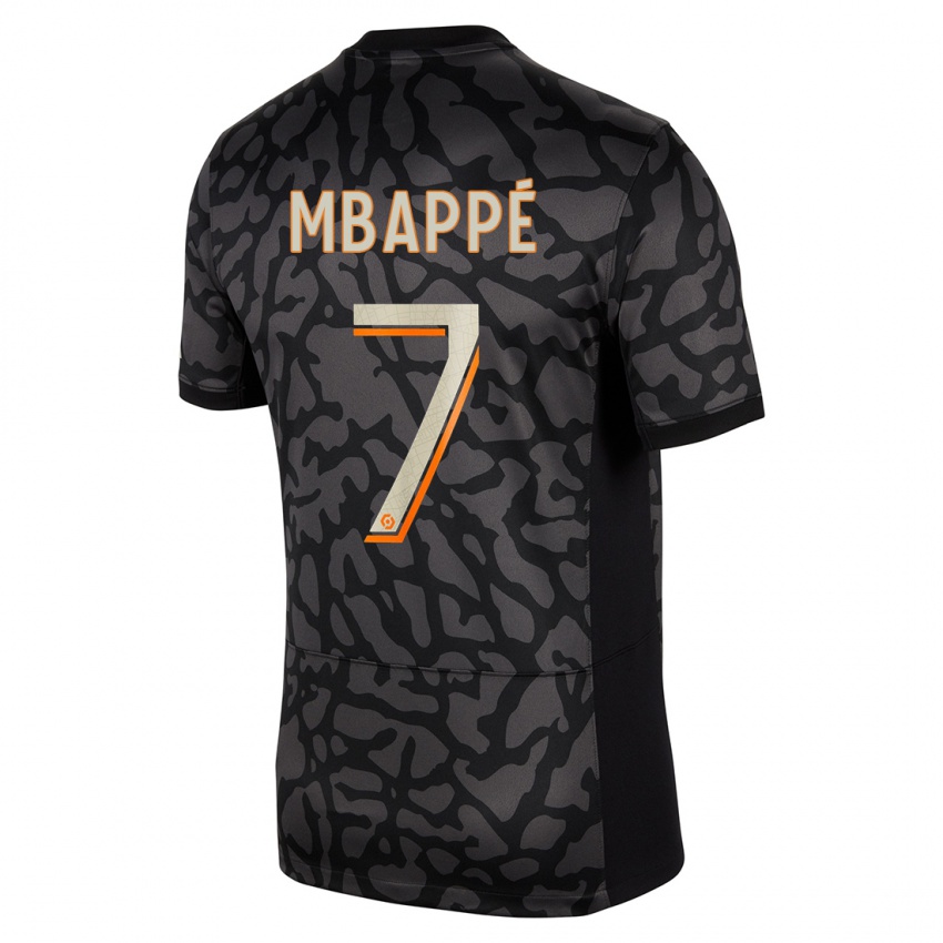 Homme Maillot Kylian Mbappe #7 Noir Troisieme 2023/24 T-Shirt Suisse