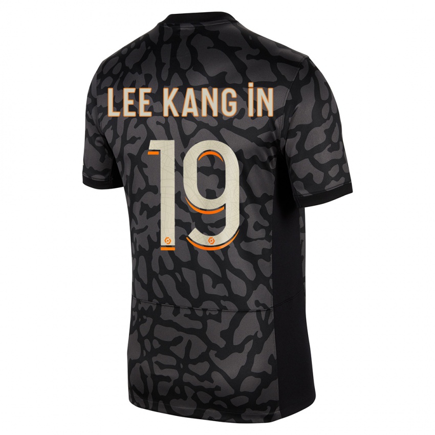 Herren Kang-In Lee #19 Schwarz Ausweichtrikot Trikot 2023/24 T-Shirt Schweiz