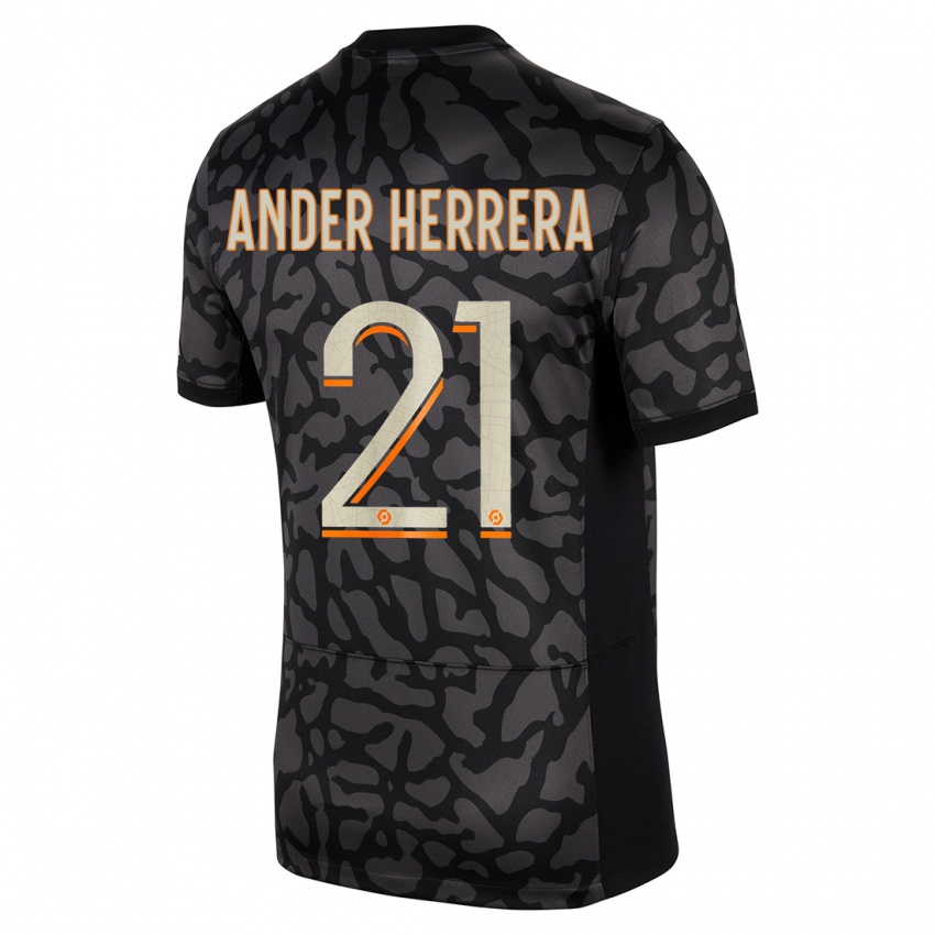 Homme Maillot Ander Herrera #21 Noir Troisieme 2023/24 T-Shirt Suisse