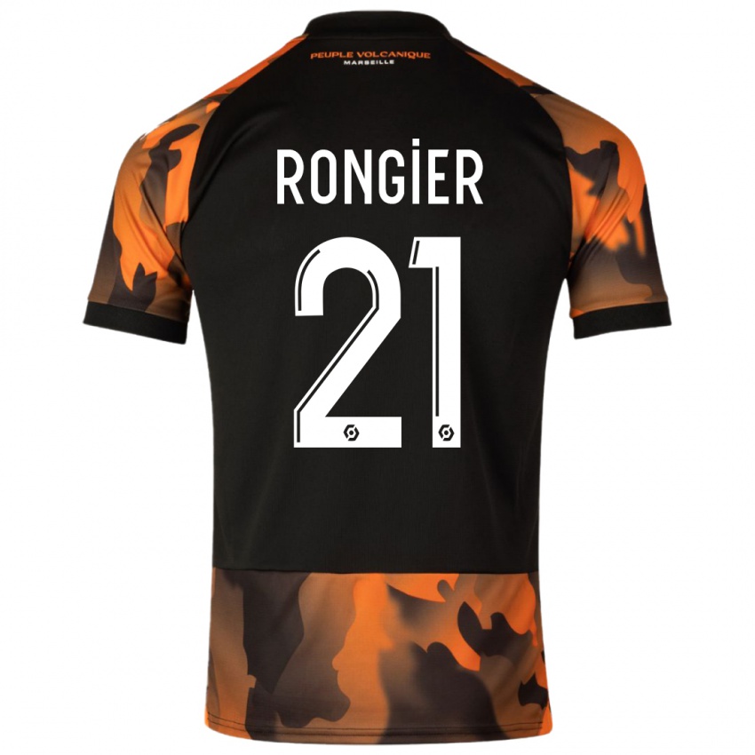 Herren Valentin Rongier #21 Schwarzorange Ausweichtrikot Trikot 2023/24 T-Shirt Schweiz