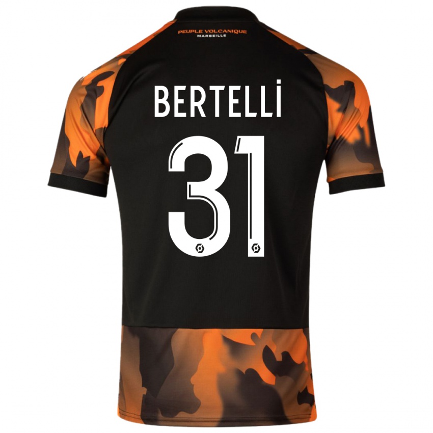 Herren Ugo Bertelli #31 Schwarzorange Ausweichtrikot Trikot 2023/24 T-Shirt Schweiz